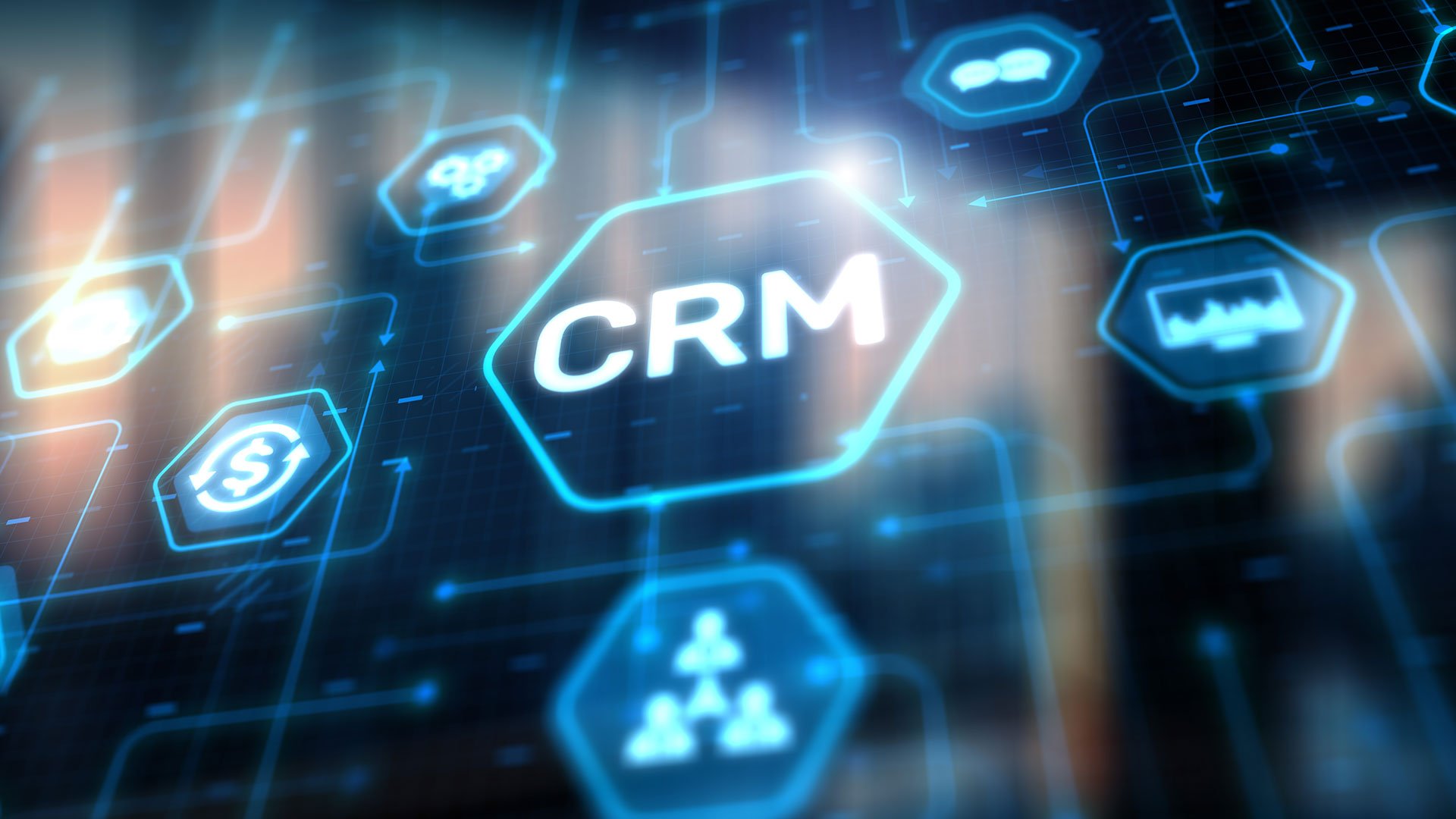 abstraktes Bild für Vernetzung mit einem CRM-System