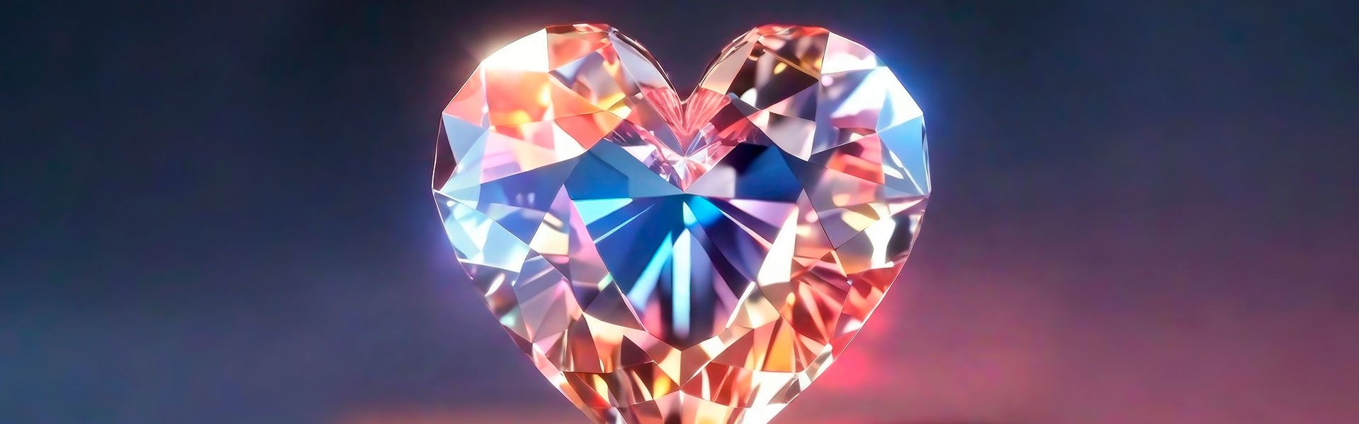 Image of a heart-shaped diamond stands for satisfied customers