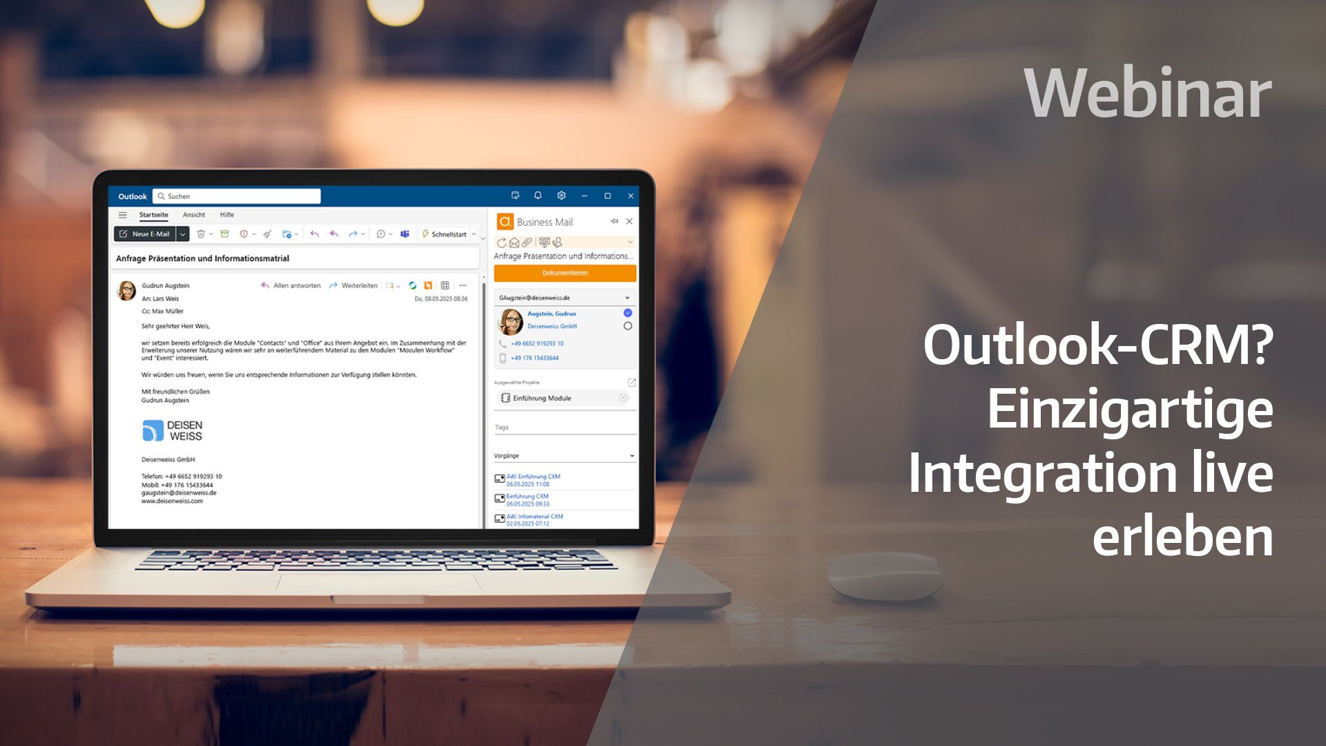 Outlook-Inetragtion mit CRM für Dienstleistungen und Beratung 
