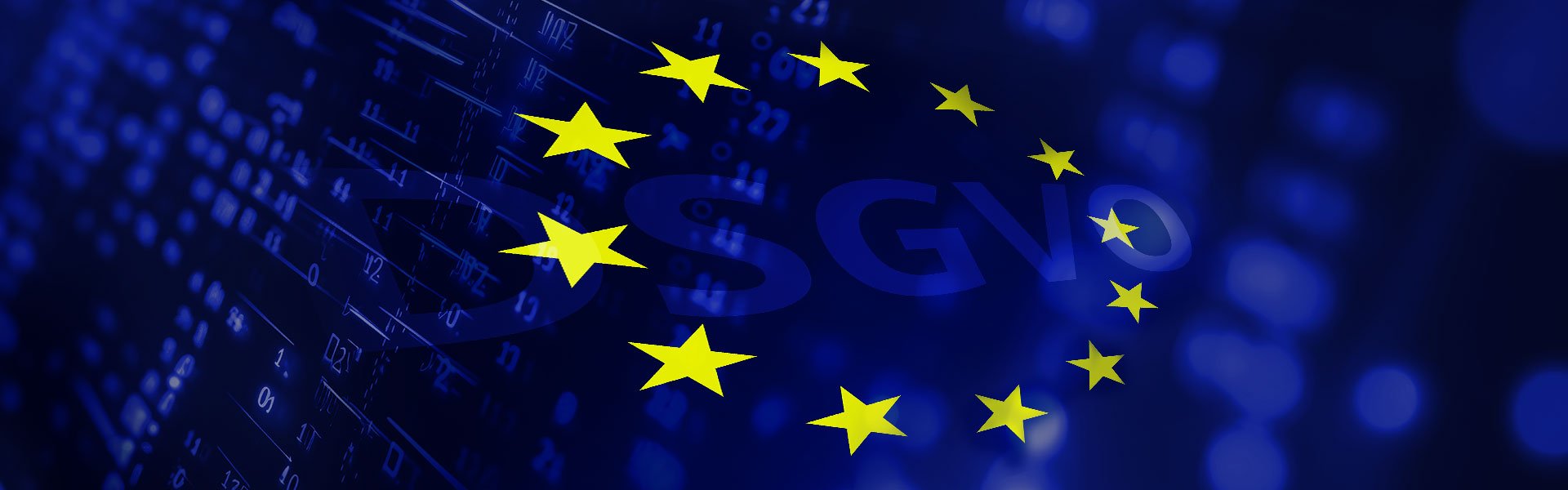 Picture with EU flag on blue background
