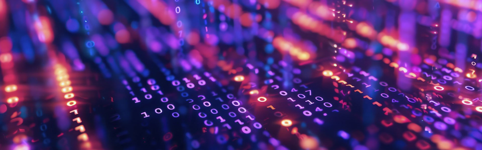 Abstract image of brightly colored rows of numbers