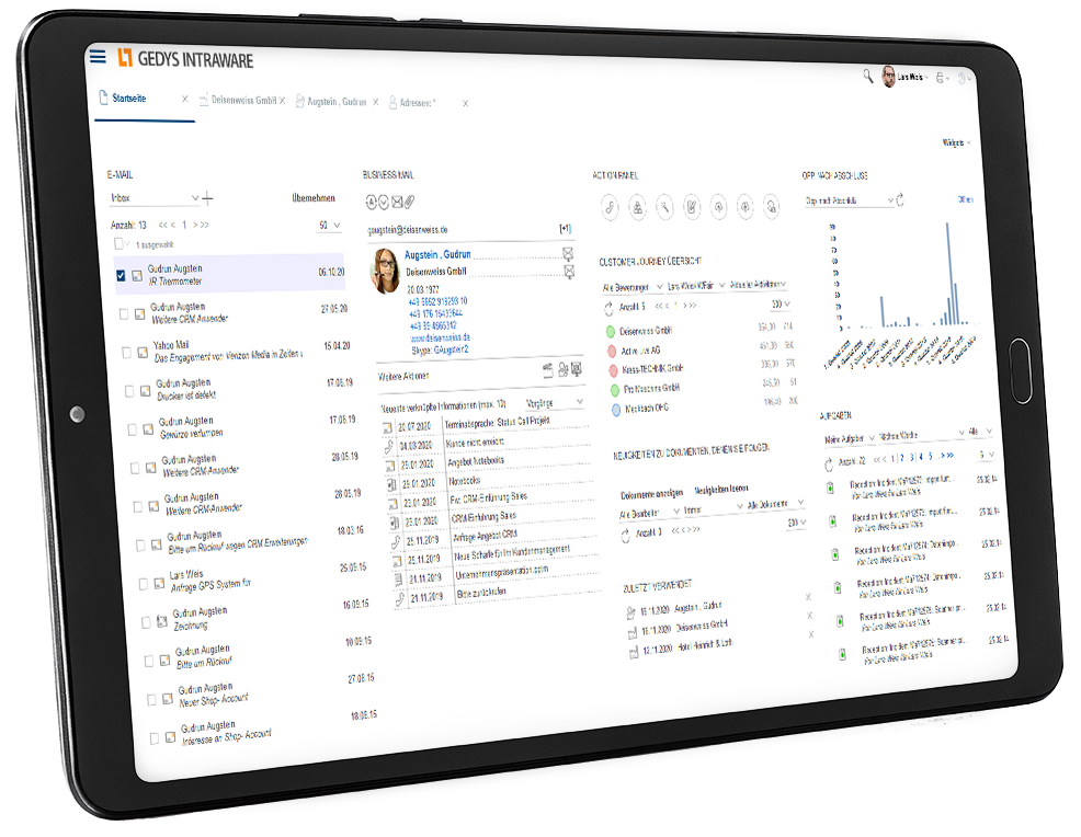 Cloud-CRM_Campaign_monitor_on_tablet_GEDYS-IntraWare