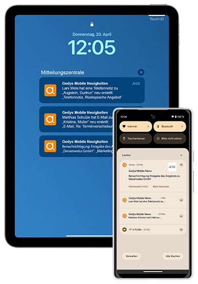 Gedys Mobile Neuigkeiten auf dem iPad und Google Pixel Phone