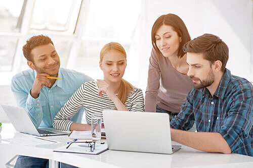 Image of a team that learns together through training