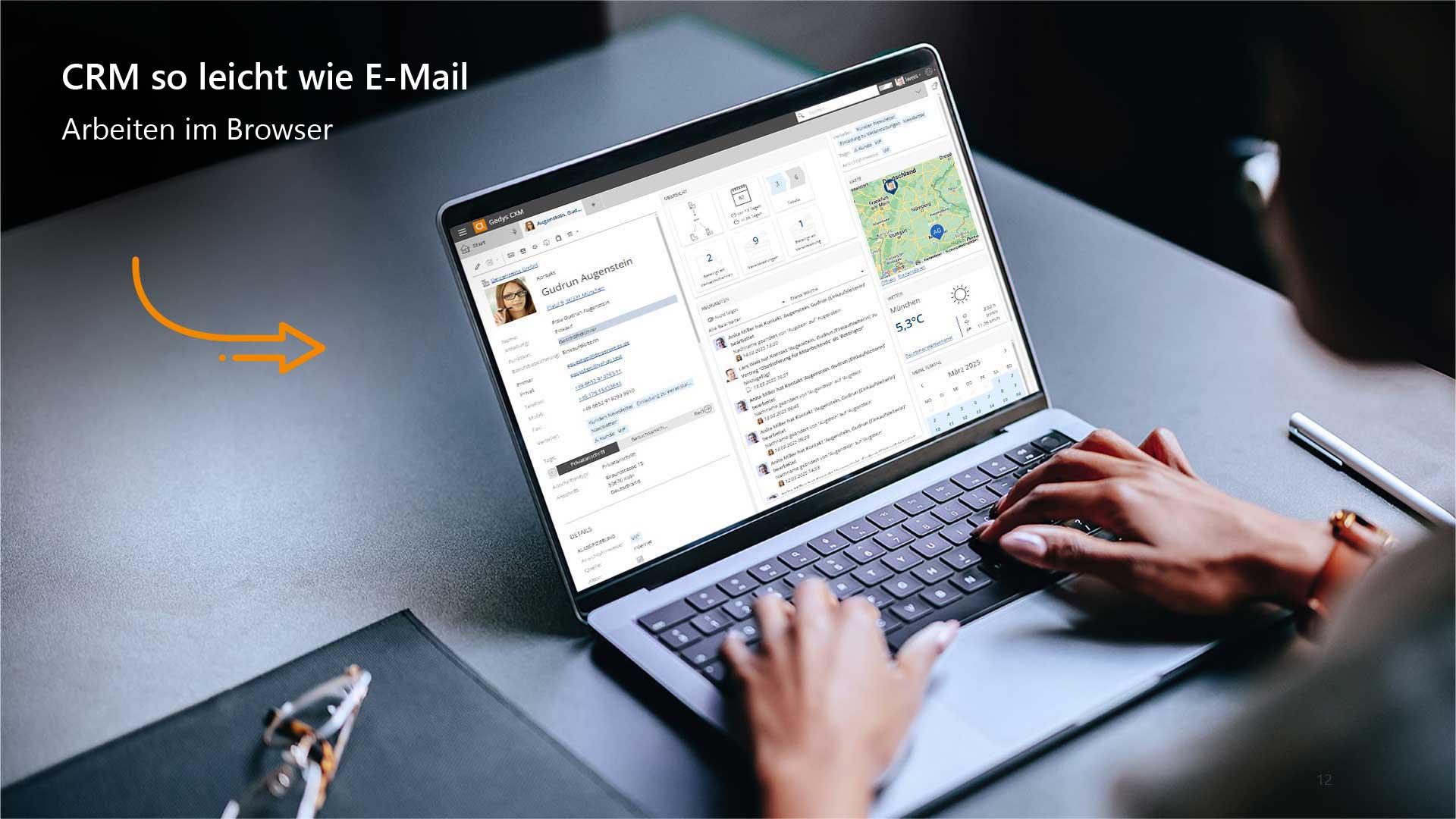 Gedys CRM:  Arbeiten im Browser